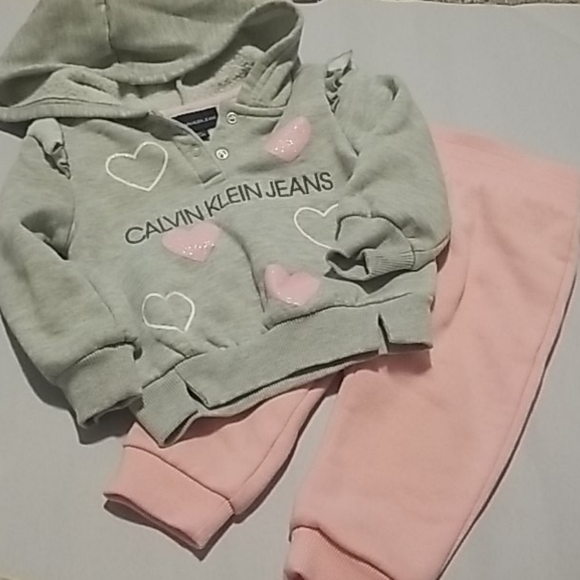 Calvin Klein Jean's little girl heart sweat suit